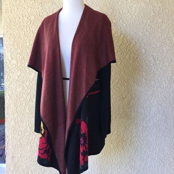 Cupio Waterfall Open Front Cardigan Women’s Size L Long Sleeve Drape Lightweight - Picture 7 of 8